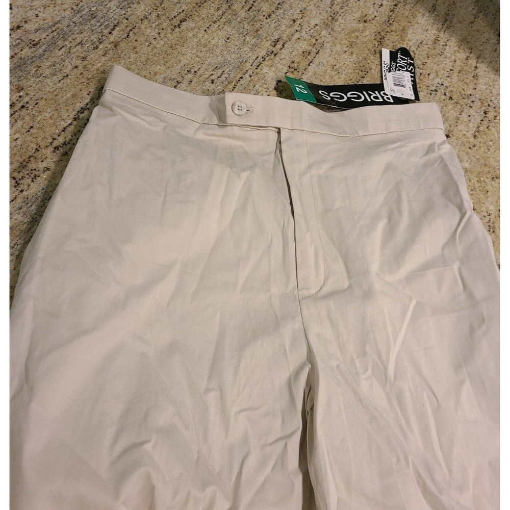 Vintage 1990s Briggs Ankle Comfort High Waist Mom Khaki Tan Women 12 Inseam 25" - Picture 6 of 12